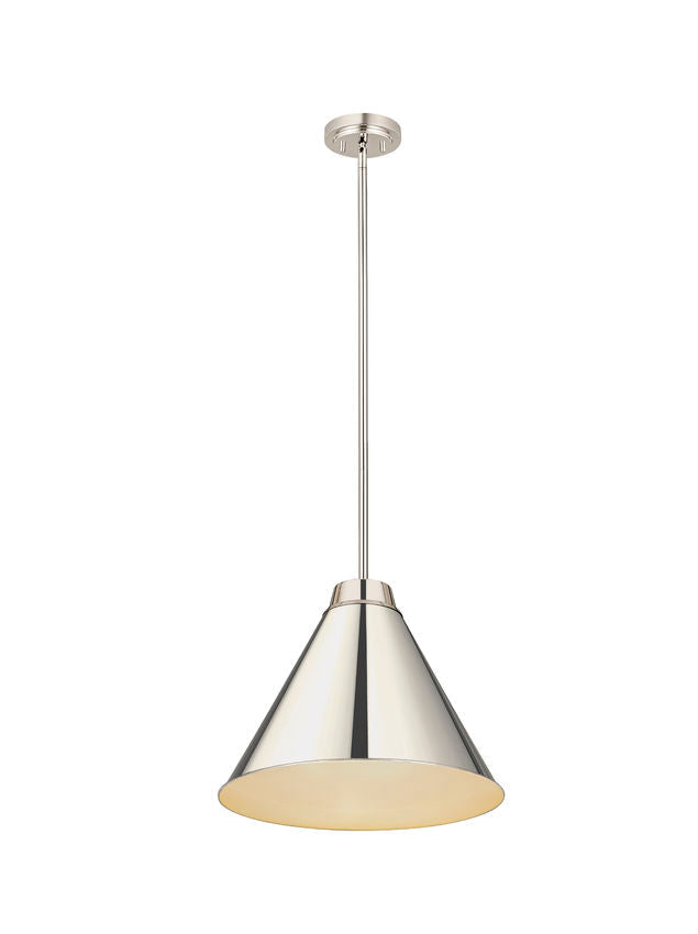 Z-Lite Eaton 18" 1-Light Polished Nickel Iron Pendant Light