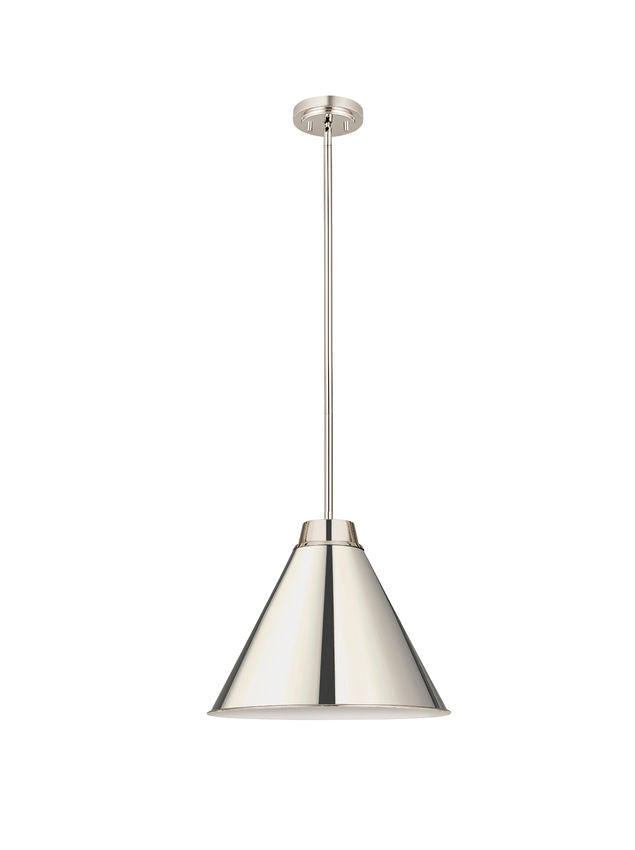 Z-Lite Eaton 18" 1-Light Polished Nickel Iron Pendant Light