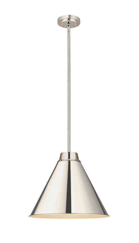Z-Lite Eaton 18" 1-Light Polished Nickel Iron Pendant Light