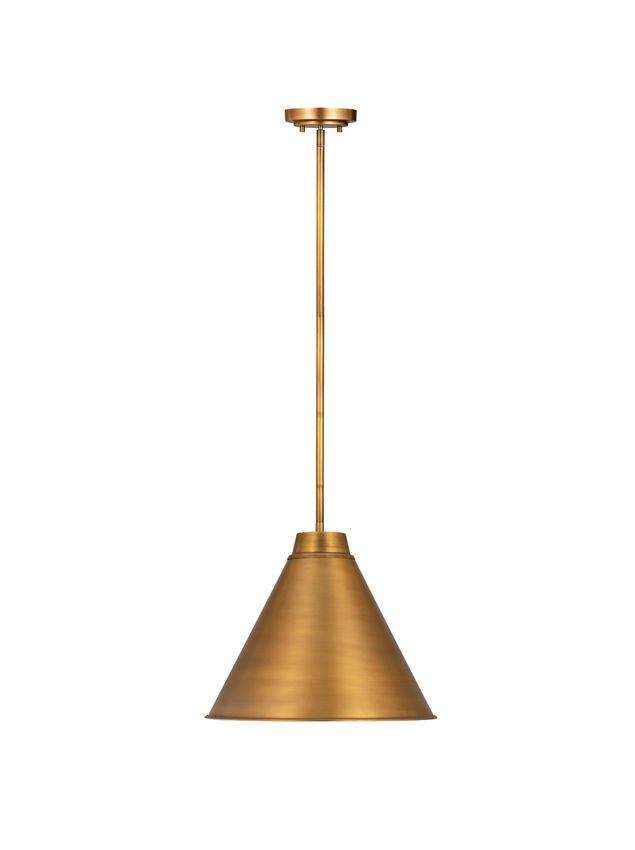 Z-Lite Eaton 18" 1-Light Rubbed Brass Iron Pendant Light