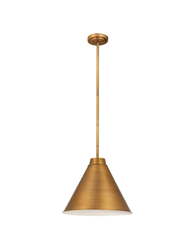 Z-Lite Eaton 18" 1-Light Rubbed Brass Iron Pendant Light