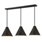 Z-Lite Eaton 18" 3-Light Matte Black Iron Frame and Shade Pendant Light