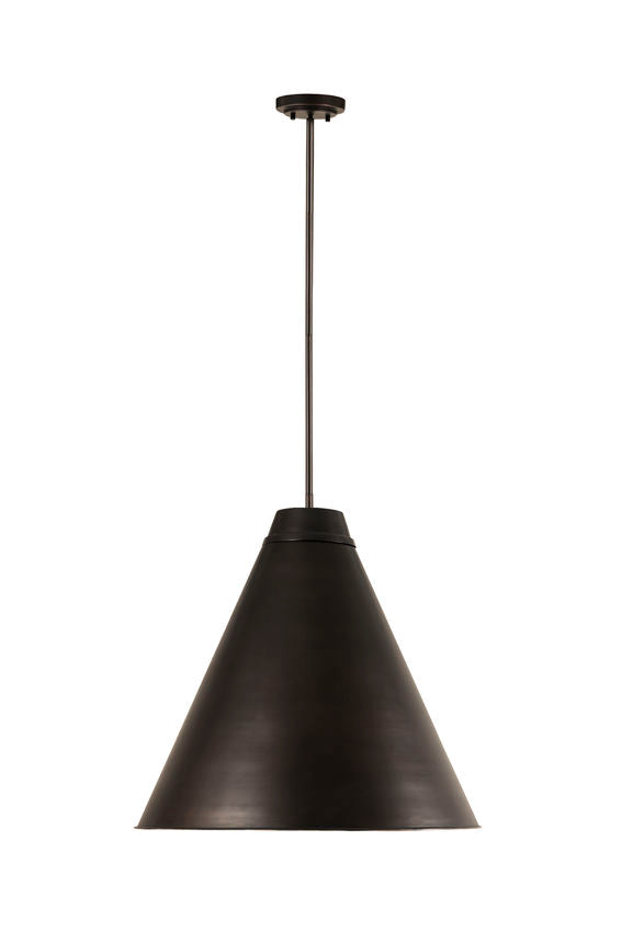 Z-Lite Eaton 24" 1-Light Bronze Plate Iron Pendant Light