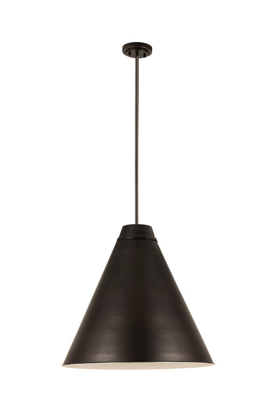 Z-Lite Eaton 24" 1-Light Bronze Plate Iron Pendant Light