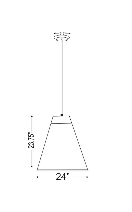 Z-Lite Eaton 24" 1-Light Bronze Plate Iron Pendant Light