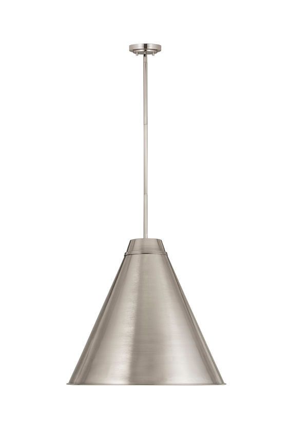 Z-Lite Eaton 24" 1-Light Brushed Nickel Iron Pendant Light