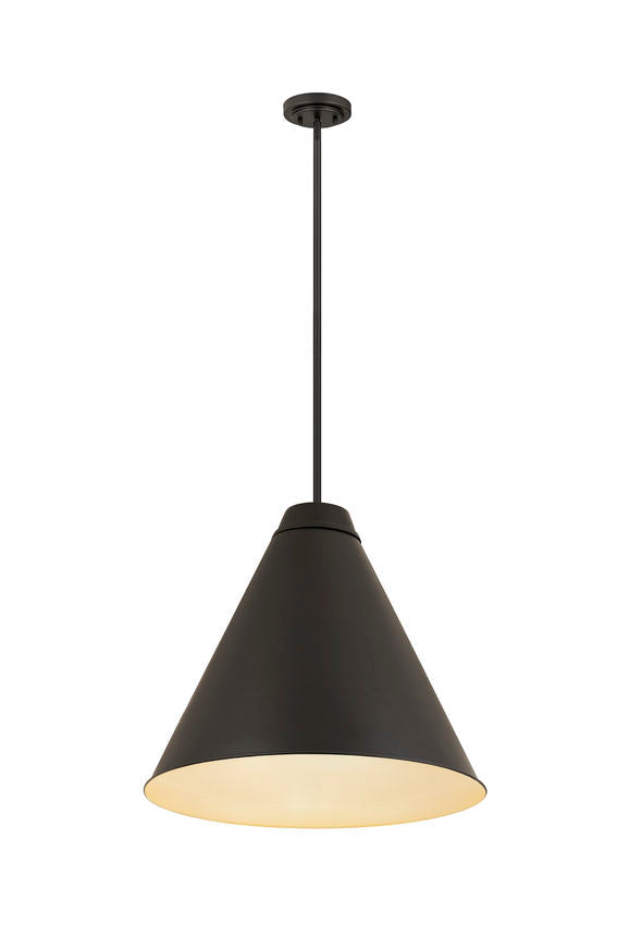 Z-Lite Eaton 24" 1-Light Matte Black Iron Pendant Light