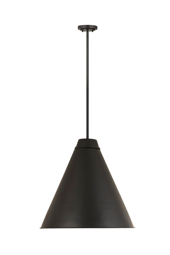 Z-Lite Eaton 24" 1-Light Matte Black Iron Pendant Light