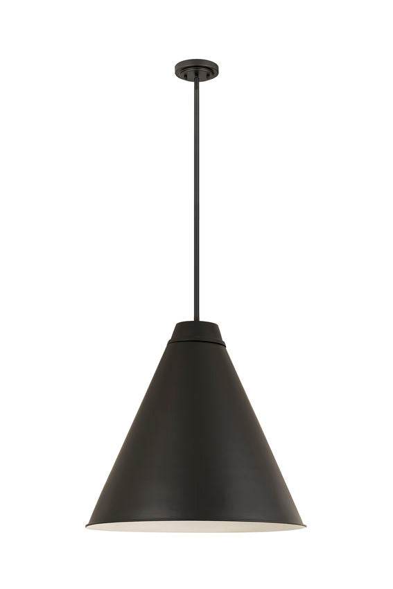 Z-Lite Eaton 24" 1-Light Matte Black Iron Pendant Light