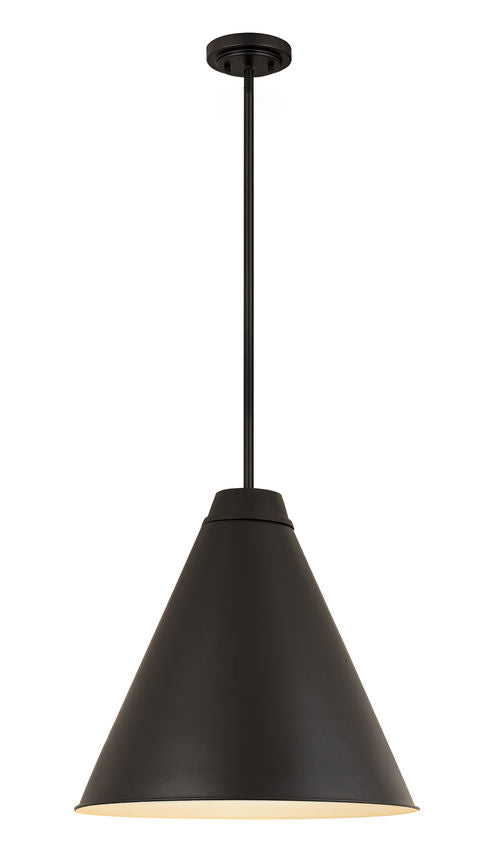 Z-Lite Eaton 24" 1-Light Matte Black Iron Pendant Light