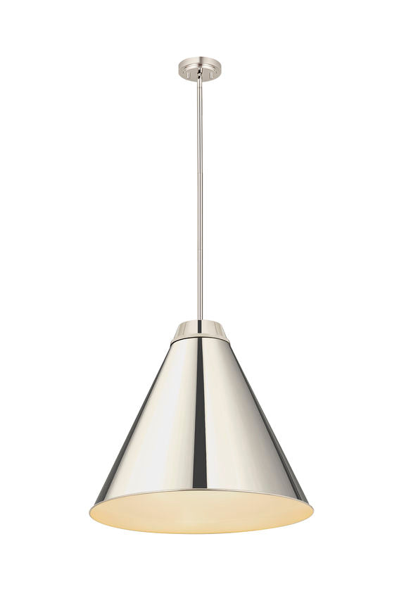 Z-Lite Eaton 24" 1-Light Polished Nickel Iron Pendant Light