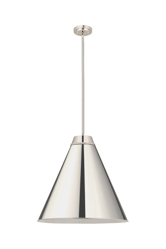 Z-Lite Eaton 24" 1-Light Polished Nickel Iron Pendant Light