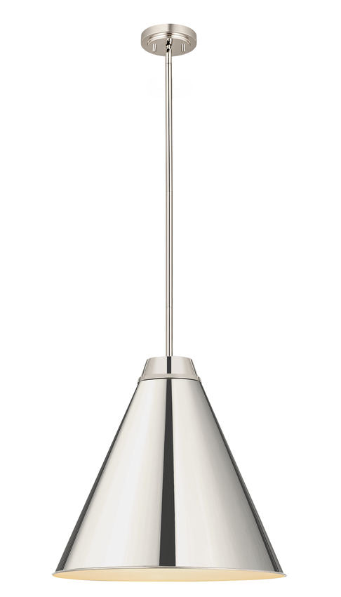 Z-Lite Eaton 24" 1-Light Polished Nickel Iron Pendant Light