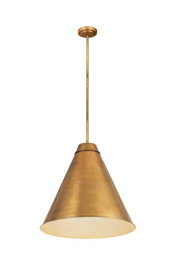 Z-Lite Eaton 24" 1-Light Rubbed Brass Iron Pendant Light
