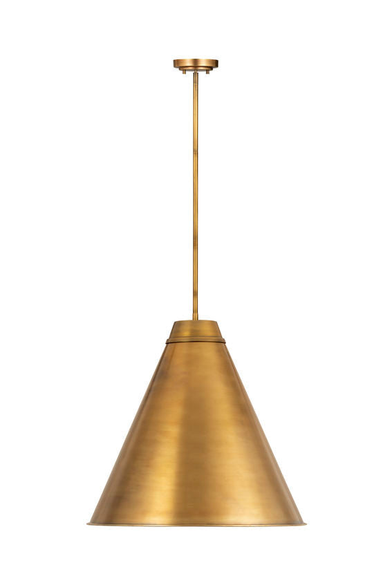 Z-Lite Eaton 24" 1-Light Rubbed Brass Iron Pendant Light