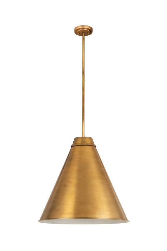 Z-Lite Eaton 24" 1-Light Rubbed Brass Iron Pendant Light