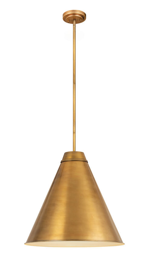 Z-Lite Eaton 24" 1-Light Rubbed Brass Iron Pendant Light
