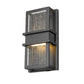 Z-Lite Eclipse 6" 2-Light LED Black Outdoor Wall Sconce With Seedy Glass Shade