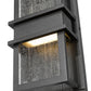 Z-Lite Eclipse 6" 2-Light LED Black Outdoor Wall Sconce With Seedy Glass Shade