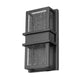 Z-Lite Eclipse 6" 2-Light LED Black Outdoor Wall Sconce With Seedy Glass Shade