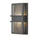 Z-Lite Eclipse 6" 2-Light LED Black Outdoor Wall Sconce With Seedy Glass Shade