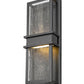 Z-Lite Eclipse 7" 2-Light LED Black Outdoor Wall Sconce With Seedy Glass Shade