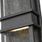 Z-Lite Eclipse 7" 2-Light LED Black Outdoor Wall Sconce With Seedy Glass Shade