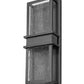 Z-Lite Eclipse 7" 2-Light LED Black Outdoor Wall Sconce With Seedy Glass Shade