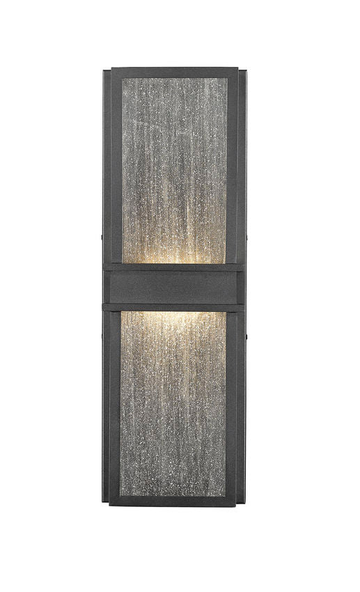 Z-Lite Eclipse 8" 2-Light LED Black Outdoor Wall Sconce With Seedy Glass Shade