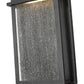 Z-Lite Eclipse 8" 2-Light LED Black Outdoor Wall Sconce With Seedy Glass Shade