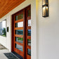 Z-Lite Eclipse 8" 2-Light LED Black Outdoor Wall Sconce With Seedy Glass Shade