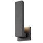 Z-Lite Edge 5" W x 12" H 1-Light LED Black Outdoor Wall Sconce With Sandblast Glass Shade