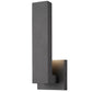 Z-Lite Edge 5" W x 12" H 1-Light LED Black Outdoor Wall Sconce With Sandblast Glass Shade