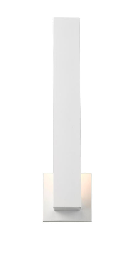 Z-Lite Edge 5" W x 19" H 2-Light LED White Outdoor Wall Sconce With Sandblast Glass Shade