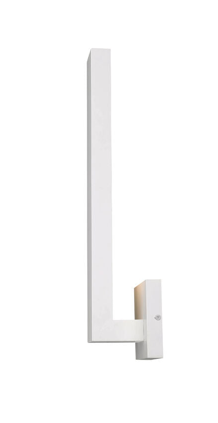 Z-Lite Edge 5" W x 19" H 2-Light LED White Outdoor Wall Sconce With Sandblast Glass Shade
