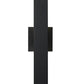 Z-Lite Edge 5" W x 21" H 2-Light LED Black Outdoor Wall Sconce With Sandblast Glass Shade