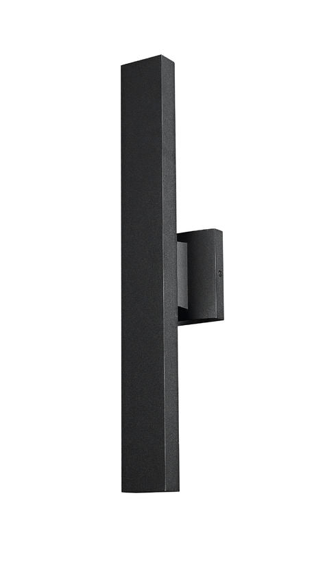Z-Lite Edge 5" W x 21" H 2-Light LED Black Outdoor Wall Sconce With Sandblast Glass Shade