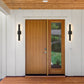Z-Lite Edge 5" W x 21" H 2-Light LED Black Outdoor Wall Sconce With Sandblast Glass Shade