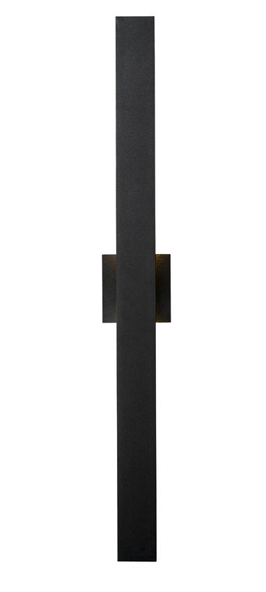 Z-Lite Edge 5" W x 34" H 2-Light LED Black Outdoor Wall Sconce With Sandblast Glass Shade
