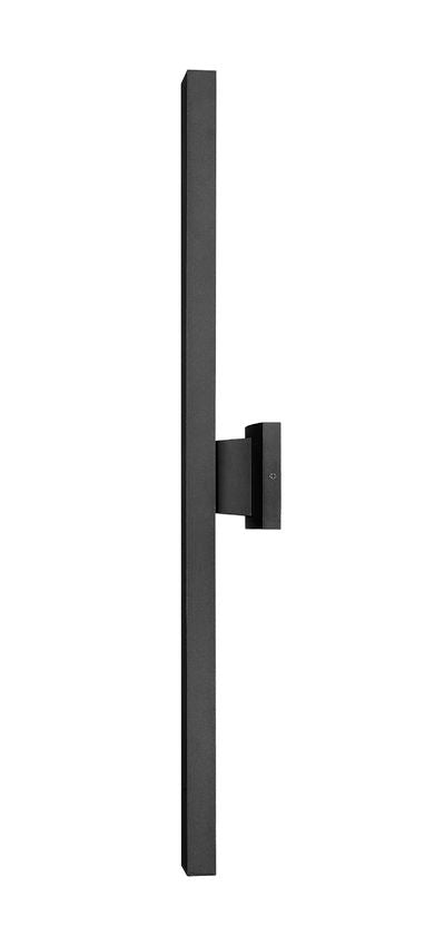 Z-Lite Edge 5" W x 34" H 2-Light LED Black Outdoor Wall Sconce With Sandblast Glass Shade