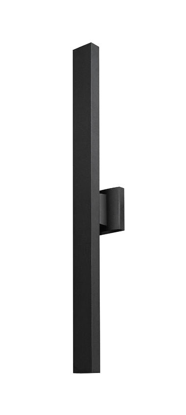 Z-Lite Edge 5" W x 34" H 2-Light LED Black Outdoor Wall Sconce With Sandblast Glass Shade