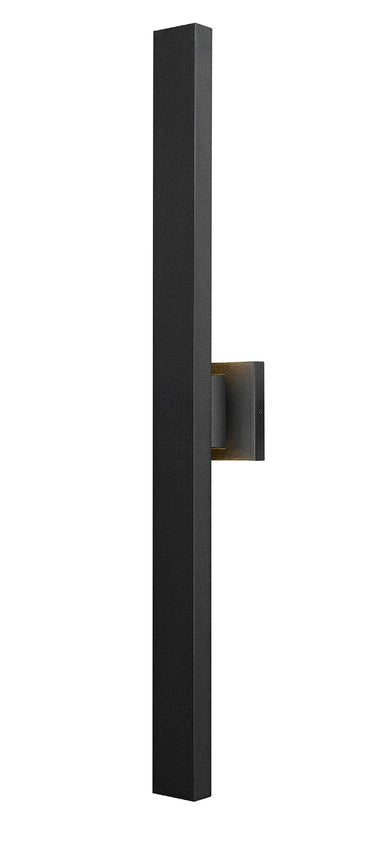 Z-Lite Edge 5" W x 34" H 2-Light LED Black Outdoor Wall Sconce With Sandblast Glass Shade