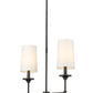 Z-Lite Emily 6" 2-Light Matte Black Island Light With Off White Cloth Cover Shade