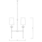 Z-Lite Emily 6" 2-Light Matte Black Island Light With Off White Cloth Cover Shade