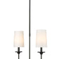 Z-Lite Emily 6" 2-Light Matte Black Island Light With Off White Cloth Cover Shade
