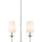 Z-Lite Emily 6" 2-Light Polished Nickel Island Light With Off White Cloth Cover Shade