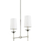 Z-Lite Emily 6" 2-Light Polished Nickel Island Light With Off White Cloth Cover Shade