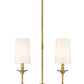 Z-Lite Emily 6" 2-Light Rubbed Brass Island Light With Off White Cloth Cover Shade