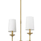 Z-Lite Emily 6" 2-Light Rubbed Brass Island Light With Off White Cloth Cover Shade