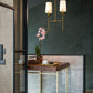 Z-Lite Emily 6" 2-Light Rubbed Brass Island Light With Off White Cloth Cover Shade